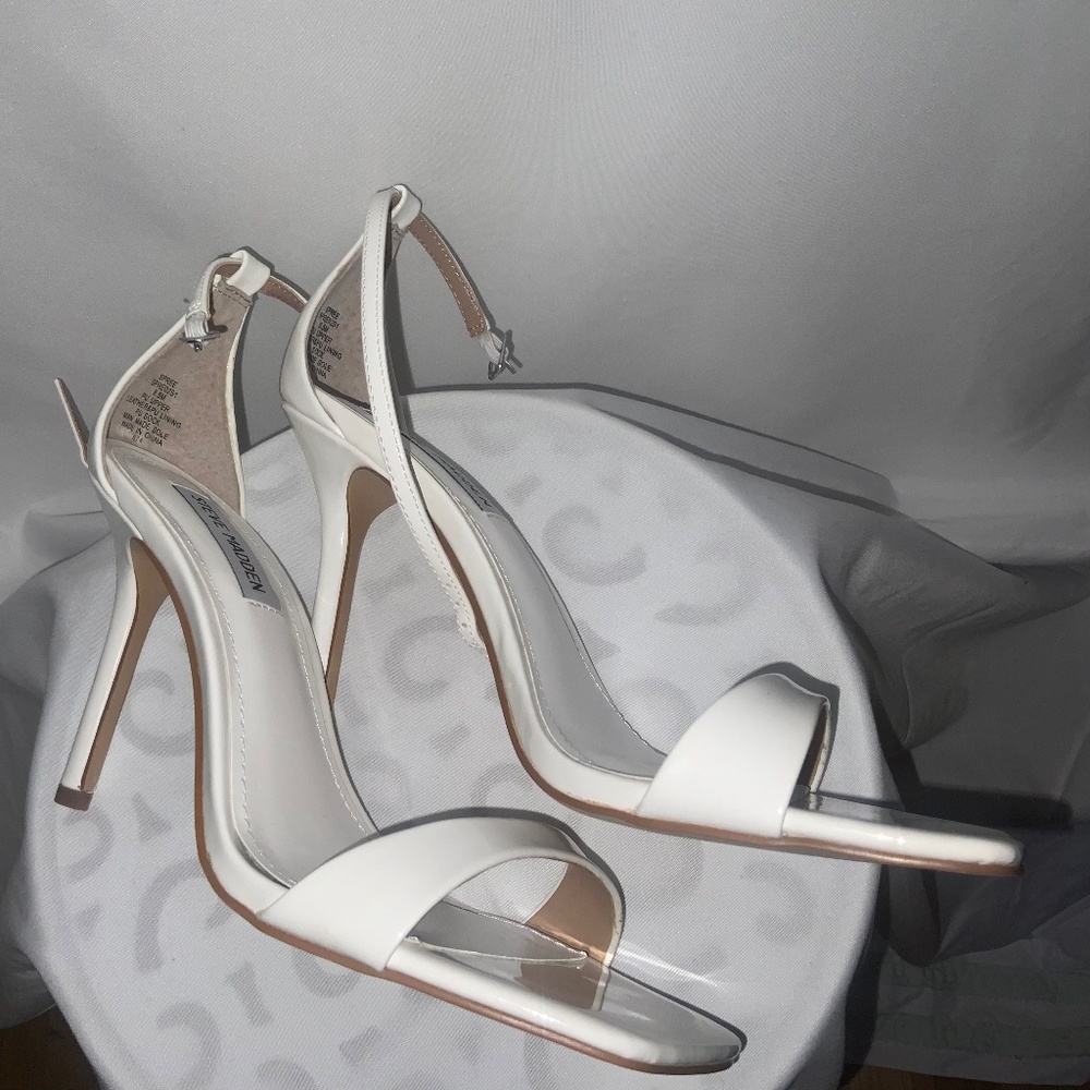 Steve Madden,  dressy sandals, white heels
